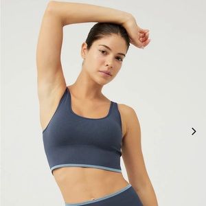 Outdoor Voices Navy Seamless Ribbed Tank